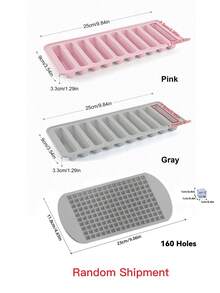 1pc Multi-grid Ice Cube Mold, Grey Silicone Ice Tray For Household - Grey - View 8