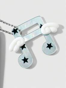 ROMWE Anime 1 Simple High-End Casual Blue Polka Dot Wing Note Star Pickup Cover, Card Card, Student ID Card Cover DIY Keychain, Bag Pendant, Daily Wear - Blue - View 7