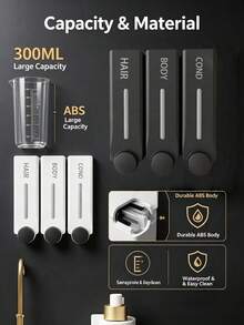 Spesifikasi Dispenser Sampo Dinding Kamar Mandi (1PC/2PCS/3PCS), Dispenser Sampo dan Kondisioner, Dispenser Sampo, Dispenser Sabun Mandi Gel Berlubang/Tidak Berlubang untuk Kamar Mandi, Set Dispenser Sabun Mandi Gel Berlubang, Cocok untuk Kamar Mandi Hotel, Perlengkapan Dapur, Aksesoris Dapur, Peralatan Dapur - Beraneka warna - View 3