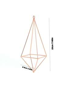 1PC Lightweight Durable Rustproof Iron Triangular Geometric Cube Hanging Planter With Rope For Indoor Outdoor Home Garden Office Balcony Study Living Room Valentine Wedding Holiday Party Decor Modern Farmhouse Style Wall Hanging Gift - Multicolor - View 14