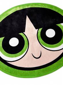 THE POWERPUFF GIRLS X SHEIN 1 Piece LOGO Decorative Carpet - Green - View 4