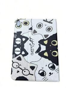 1 buah Casing Akrilik Motif Kucing Hitam Putih, Penutup Tidur Otomatis dengan Slot Pena, Penyangga Multi-Sudut - MultiWarna - View 11