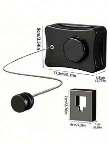 1pc Retractable Invisible Indoor/Balcony Steel Clothesline, Bathroom Retractable Clothesline,Spring,Minimalist,Summer Tops - Multicolor - View 9