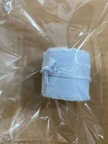 節日裝飾緞帶 1.5" * 5碼，手工流蘇設計，適合手工藝、婚禮與居家裝飾 - 天藍 - 查看 10