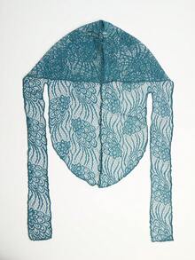MUSERA Embroidered Patterened Headscarf
French Retro Lace Headscarf, Dark Green Hollow Design, Ambient Decorative Accessories - Dark Green - View 5