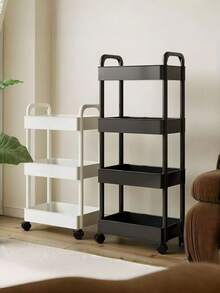 1PC Heavy Duty Multi Tier Portable Rolling Storage Cart Easy Assemble Compact Plastic Shelf Unit Fit Small Space Kitchen Bathroom Bedroom Office Home Commercial Storage Accessory - Multicolor - View 11