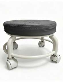Plastic Swivel Stool With Casters, Quiet Multidirectional Wheels, Cushioned Seat, Rotating Cleaning Stool, Colorful Shoe Changing Stool For Living Room - Multicolor - View 14