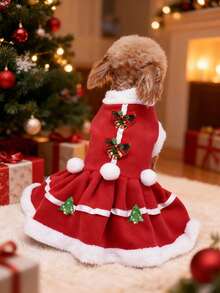 PETSIN Pet Bells, Christmas Dresses, Festive Dog Dresses - Red - View 6