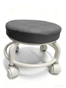 Plastic Swivel Stool With Casters, Quiet Multidirectional Wheels, Cushioned Seat, Rotating Cleaning Stool, Colorful Shoe Changing Stool For Living Room - Multicolor - View 15