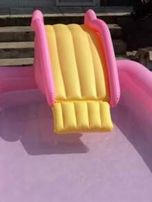 Vibrant Pink Striped Inflatable Swimming Pool , Super Large Family Adult Inflatable Pool, Outdoor Water Play Gadget, Ideal For Summer Garden Fun, Rectangular Pvc Swimming Pool, - A - View 4
