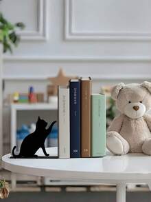 2PCS Metal Bookends Sturdy Nonslip Durable Decorative Bookshelf Supports Home Office Organizers Modern Study Art Decor Shelf Stands Non Scratch Base Gift For Readers Book Lovers Students Teachers Christmas Housewarming Trending - A - View 7