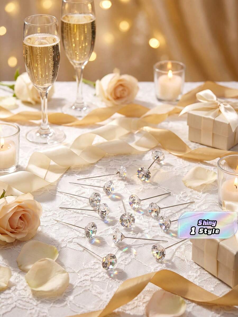 200Pcs Rhinestone Flower Stamens, Decoration For Weddings, Flowers For Valentine's Day, Suitable For Valentine's Day, Mother's Day, Graduation Season, Back To School Season, Birthday Parties And Other Flower Decorations