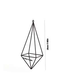 1PC Lightweight Durable Rustproof Iron Triangular Geometric Cube Hanging Planter With Rope For Indoor Outdoor Home Garden Office Balcony Study Living Room Valentine Wedding Holiday Party Decor Modern Farmhouse Style Wall Hanging Gift - Multicolor - View 18
