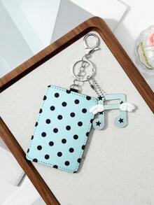 ROMWE Anime 1 Simple High-End Casual Blue Polka Dot Wing Note Star Pickup Cover, Card Card, Student ID Card Cover DIY Keychain, Bag Pendant, Daily Wear - Blue - View 10