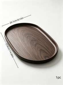 Muroi Mono 1pc PP Imitation Wood Grain Oval Serving Tray, Decorative Storage Platter For Snack Dessert Tea Cup, Kitchen Cafe Dining Table Home Decor - Multicolor - View 15