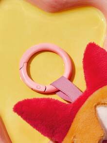 THE POWERPUFF GIRLS X SHEIN Pink Animation Card Bag, Three-Dimensional Hair Shape, Suitable For Putting Idou Small Cards, Work Cards, Campus Cards, Transportation Cards, Etc., Transparent PVC Window Design, Can Be Hung On The Bag - Powerpuff Girls - View 3