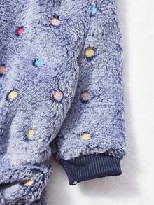 PETSIN 1pc Color Polka Dot Printed Pet Jumpsuit Gray Autumn And Winter Flannel Warm And Comfortable Pet Warm Clothes - Multicolor - View 9