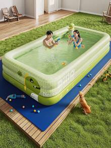1pc Inflatable Swimming Pool – Heavy Duty Large PVC Pool With Fast Air Pump, Indoor Outdoor Family Water Play Center For Kids Adults - Inflatable swimming pool - View 2
