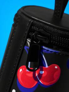 PEPSI X SHEIN Retro Fruit Drink Mini PU Cylinder Wallet With Metal Clasp. Stores Cash And Cables, Portable Hanging Purse For Workers Commutes & Short Travels - Blue - View 5