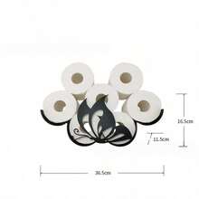 1 Set Adjustable Extendable Tissue Storage Rack Flexible Easy Install Durable Hanging Tissue Holder Space Saving Creative Decorative Paper Roll Organizer For Bathroom Kitchen Bedroom Apartment Indoor Household Tidy Home Decor Storage Supplies - Black - View 7