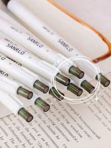 Fresh Elegant Jasmine White Tea Style Quick Dry Retractable Pens, Aesthetic Minimalist Black Ink Signature Pens, Perfect For Students, Wholesale Available - multicolor - View 2