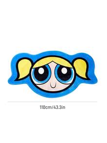 THE POWERPUFF GIRLS X SHEIN 1件裝 LOGO裝飾地毯 - 藍色 - 查看 3
