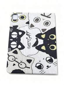 1 buah Casing Akrilik Motif Kucing Hitam Putih, Penutup Tidur Otomatis dengan Slot Pena, Penyangga Multi-Sudut - MultiWarna - View 12