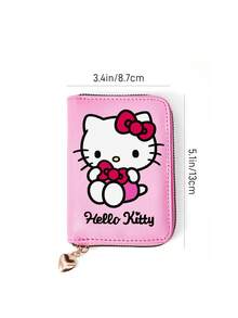 HELLO KITTY AND FRIENDS | SHEIN 可愛貓咪印花珠寶收納包，粉色PU材質附拉鍊，適用耳環/項鍊/戒指，小巧便攜，適合旅行/居家使用 - 粉 - 查看 6