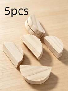 5/10Pcs Wooden Table Number Stands – Semi-Circular Place Card Holders For Weddings, Beach Parties, Birthdays, Restaurants, Durable Elegant Tabletop Decor For Event Planners - multicolor - View 9