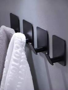 4 PCS No Drill Bathrobe Towel Hooks Self Adhesive Waterproof Rustproof Strong Hold Kitchen Bathroom Shower Door Key Coat Hat Rack Christmas Wreath Hanger Space Saving Multipurpose Organizer Home Office Garage Behind Door - View 6