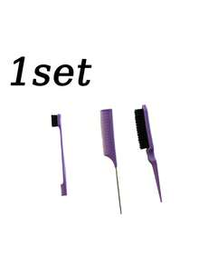 4-Piece Professional Hairdressing Tool Set, Including Spray Bottle, Pointed Comb, Eyebrow Brush, Volumizing Comb For Daily Hair Cleaning And Brushing, Wet And Dry Curling Comb, Parting Brush, Coarse And Fine Hair Care - Multicolor - View 9