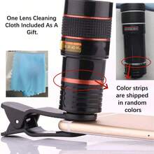 1Pc Universal 12X/20X Telephoto Lens Accessory, Clip‑On Telephoto Lens, Suitable For Single‑Camera Phones, Hd Photography Zoom Lens, Cell Phone Camera Zoom Lens With Phone Clip (Not Suitable For Dual‑Camera And Triple‑Camera Configurations) - multicolor - View 7