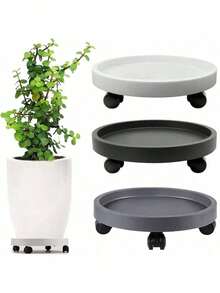 Plastic Flowerpot Tray With 4 Smooth Rollers And Thickened Base - Circular High-Quality Design, Suitable For Large Flowerpots, Garden Flowerpots, Indoor/Outdoor Garden Use - multicolor - View 19