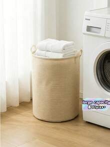 Large Capacity Foldable Laundry Basket - Sturdy Handle Design, Extra Large Portable Storage Box, Modern Storage Basket For Clothes, Bathroom And Bedroom - Multifunctional Home Storage Laundry Basket - Multicolor - View 1