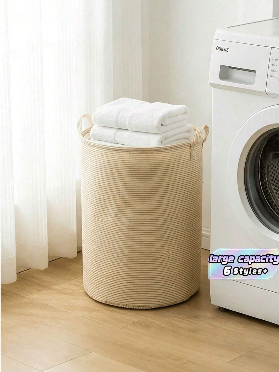 Large Capacity Foldable Laundry Basket - Sturdy Handle Design, Extra Large Portable Storage Box, Modern Storage Basket For Clothes, Bathroom And Bedroom - Multifunctional Home Storage Laundry Basket - Multicolor - View 1
