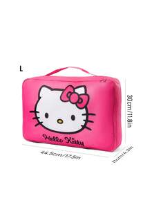 HELLO KITTY AND FRIENDS | SHEIN Cute Pink Zipper Travel Clothing Pouches With Cartoon Prints, Single/Set Options. Spacious Interior To Store Garments And Underwears For Trips - Pink rose red white - View 10
