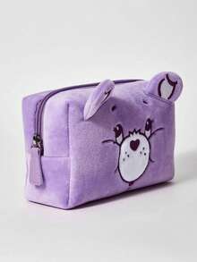 ROMWE X Care Bears Purple Bear Velvet Makeup Storage Bag - Purple - View 2