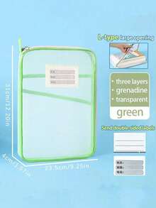 A4 Student & Teacher Book Storage Bag, Large Capacity Stationery Organizer Bag, File Folder, School & Office Supplies Pouch. - bony - View 16