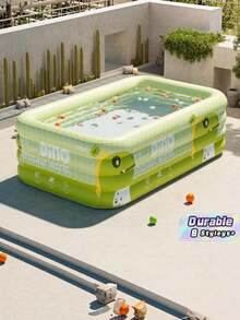 1pc Inflatable Swimming Pool – Heavy Duty Large PVC Pool With Fast Air Pump, Indoor Outdoor Family Water Play Center For Kids Adults - Inflatable swimming pool - View 1