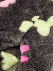 PETSIN 1pc Pet Cat/Dog Brown Fleece Warm Paw & Bone Print Flannel One-Piece Jumpsuit - Multicolor - View 7