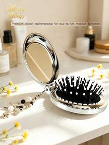 1. Sikat Rambut Pijat Bantalan Udara yang Lucu, Portabel, dan Dapat Dilipat dengan Cermin - Termasuk Hiasan dan Stiker untuk Kustomisasi DIY; Alat Perjalanan Portabel untuk Penataan dan Perbaikan Rambut. - MultiWarna - View 10