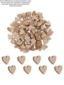 100Pcs Mini Wooden Hearts 12mm Natural Wood Craft Hearts For Wedding Birthday Christmas Table Confetti DIY Decoration - multicolor - View 8