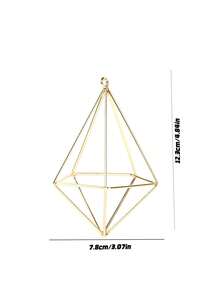 1PC Lightweight Durable Rustproof Iron Triangular Geometric Cube Hanging Planter With Rope For Indoor Outdoor Home Garden Office Balcony Study Living Room Valentine Wedding Holiday Party Decor Modern Farmhouse Style Wall Hanging Gift - Multicolor - View 24