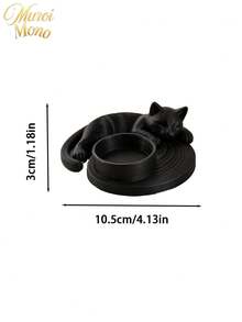 Muroi Mono 1PC/2PCS 3D Printed Cat‑Shaped Candle Holder Tray, Stylish Curved Cat Outline Design, Holds Candles And Small Trinkets For Tabletop Ornament, Home Decor Piece, Fit For Desktop Display And Holiday Gift Giving For Household Decor Lovers - multicolor - View 3