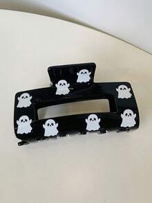 1cp Halloween Ghost Print Hair Clips Holiday Outfit Accessory Theme Event Souvenir Party Costume Cosplay Decor Fun Halloween Gift - A - View 4