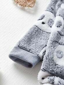 PETSIN 1pc Pet Panda Pattern Fleece Thermal Jumpsuit , Suitable For Toy Poodle And Other Medium - Multicolor - View 6