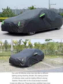 Car Cover, All-Weather Protection Cover For Sun, Frost, Snow, Ideal For Winter, Compatible With Suvs, Outdoor Vehicles, - Black - View 3