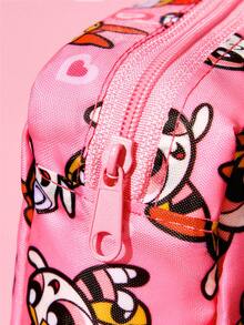 THE POWERPUFF GIRLS X SHEIN Feitian Full Version Square Storage Bag, Zipper Sealed, Can Store Sanitary Napkins, Makeup, Earphone Data Cables, Support Single Or Complete Sets, Girls Commuting, Traveling Portable Multi-Functional Sundries Makeup Storage Bag - Multicolor - View 8
