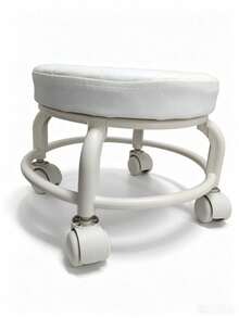 Plastic Swivel Stool With Casters, Quiet Multidirectional Wheels, Cushioned Seat, Rotating Cleaning Stool, Colorful Shoe Changing Stool For Living Room - Multicolor - View 17