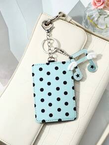 ROMWE Anime 1 Simple High-End Casual Blue Polka Dot Wing Note Star Pickup Cover, Card Card, Student ID Card Cover DIY Keychain, Bag Pendant, Daily Wear - Blue - View 11
